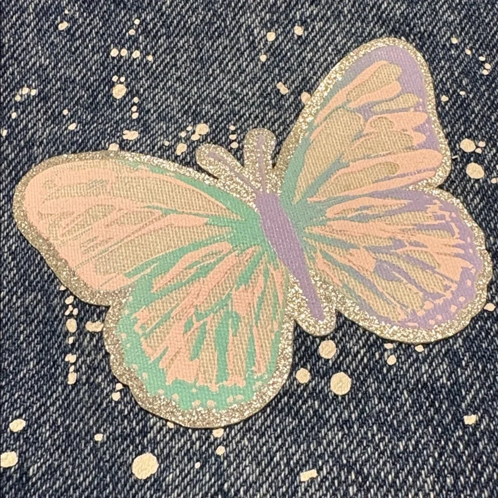Justice Girls Patched Mini Mom Jeans | Size 12